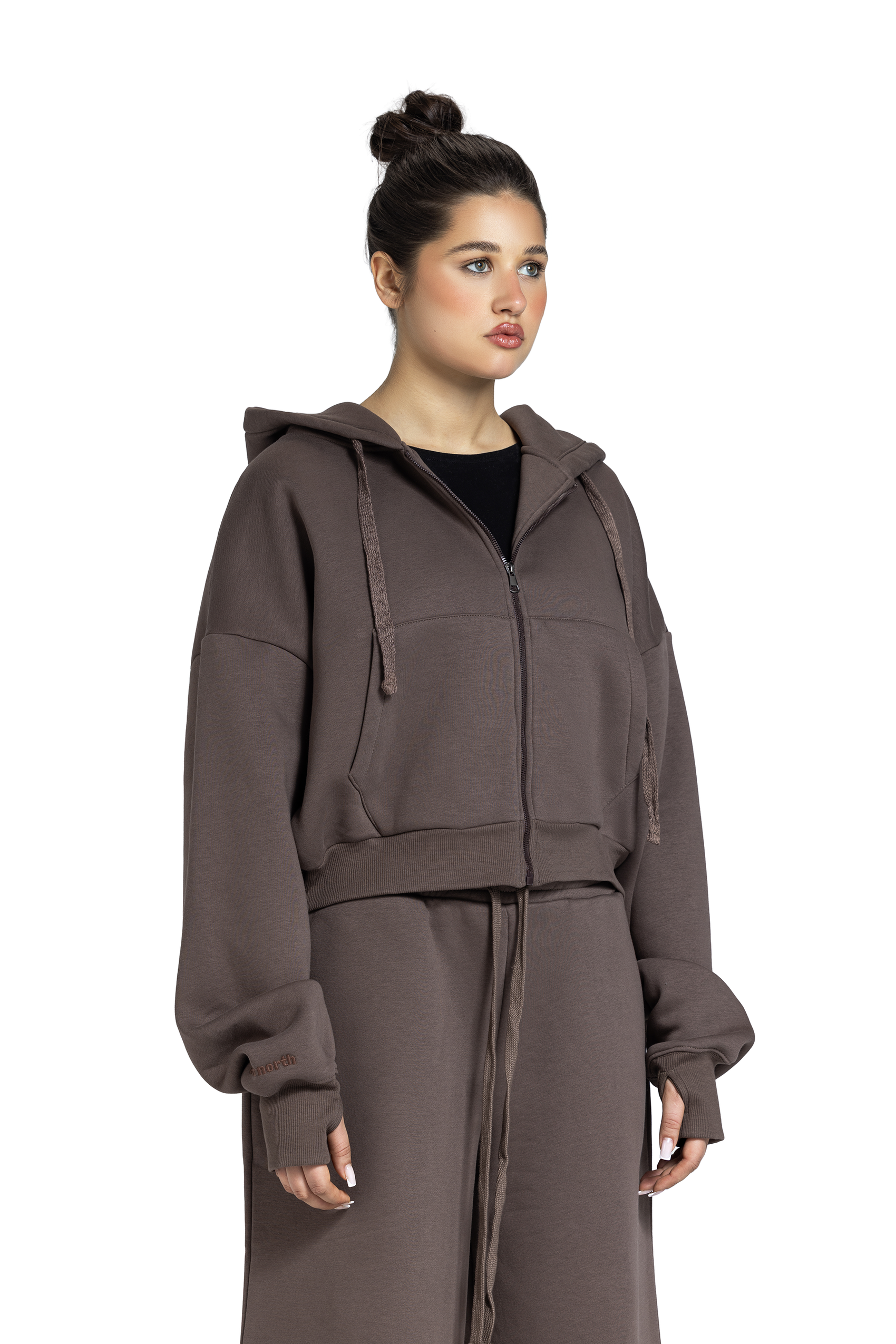 Women Cropped Zip-Up Jacket