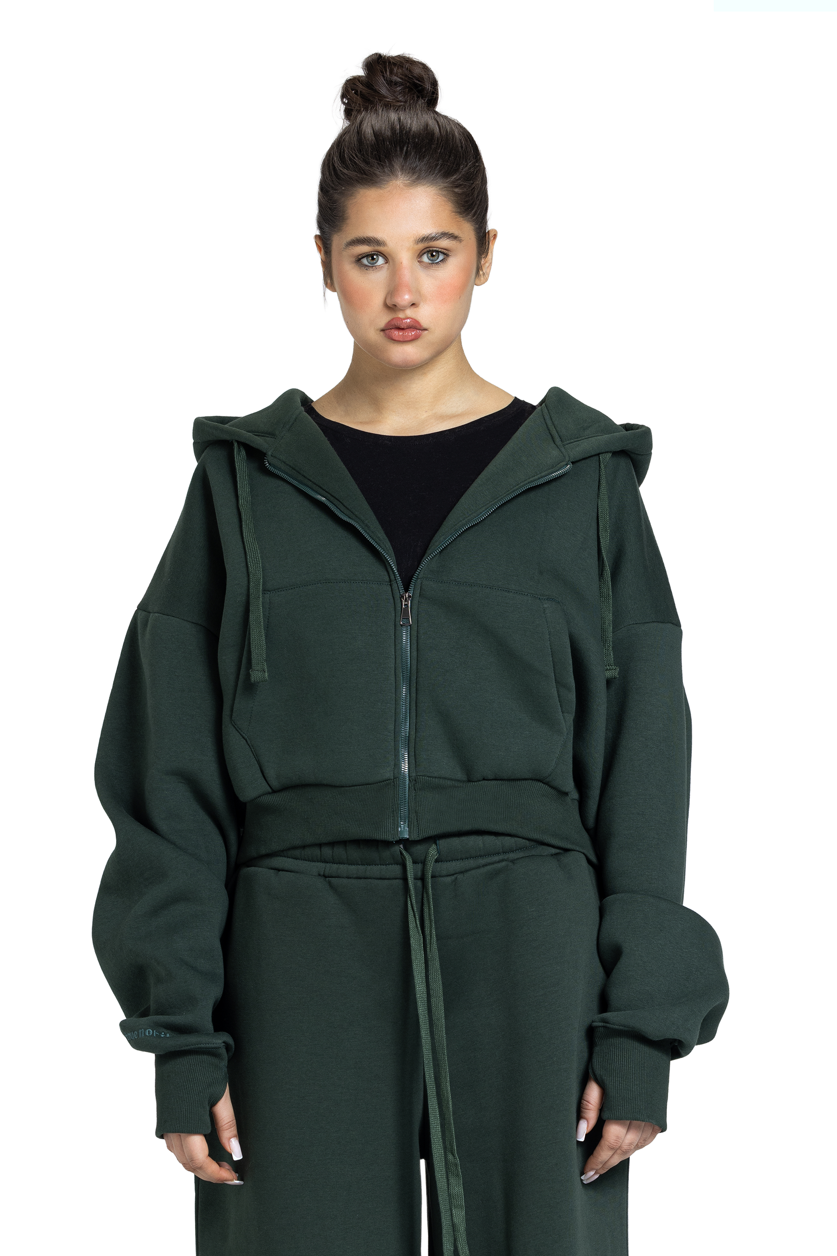 Women Cropped Zip-Up Jacket
