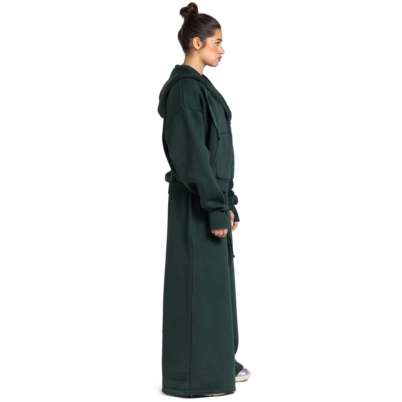 Women Oversized Zip-Up Set