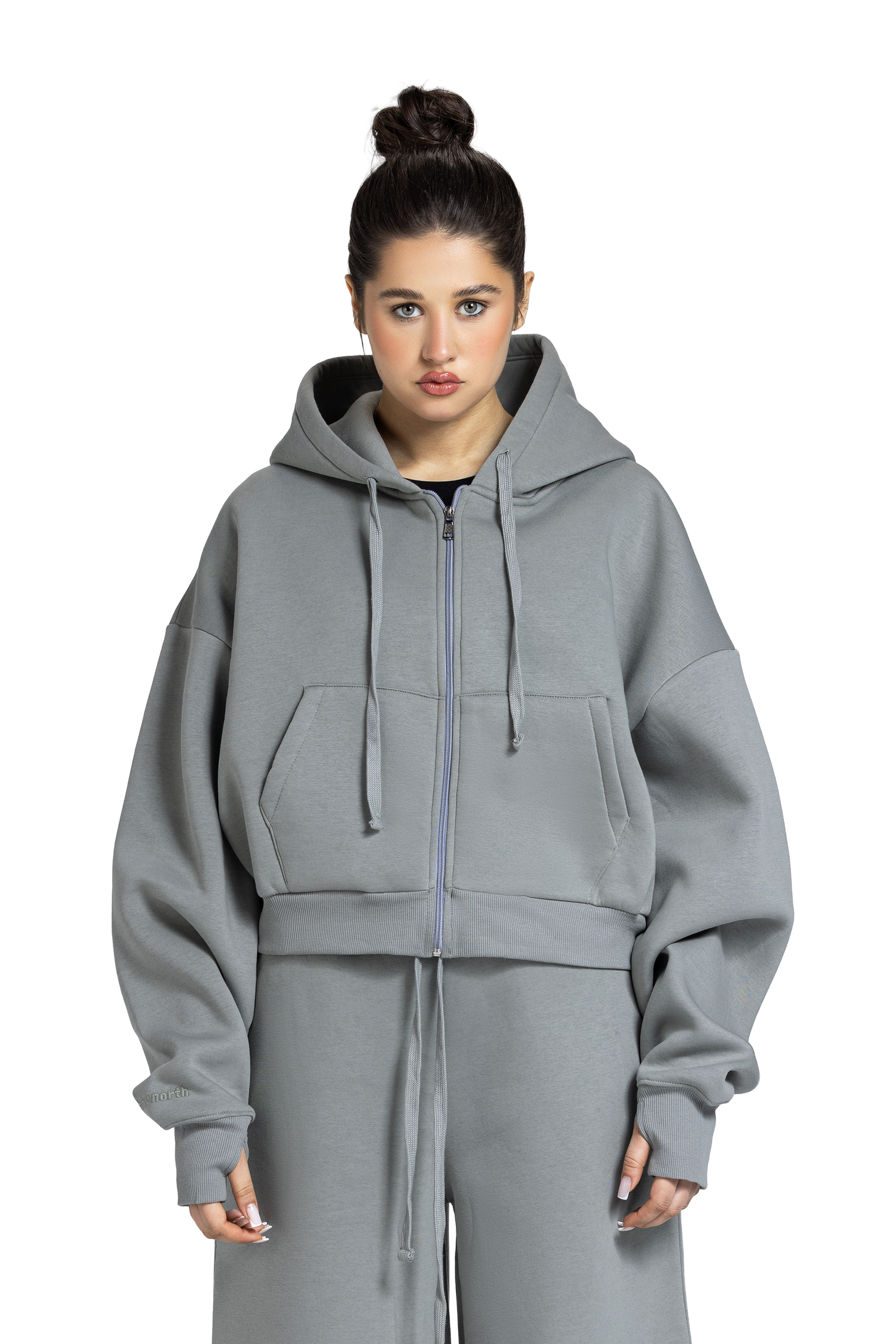 Women Cropped Zip-Up Jacket