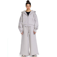 Women Oversized Zip-Up Set