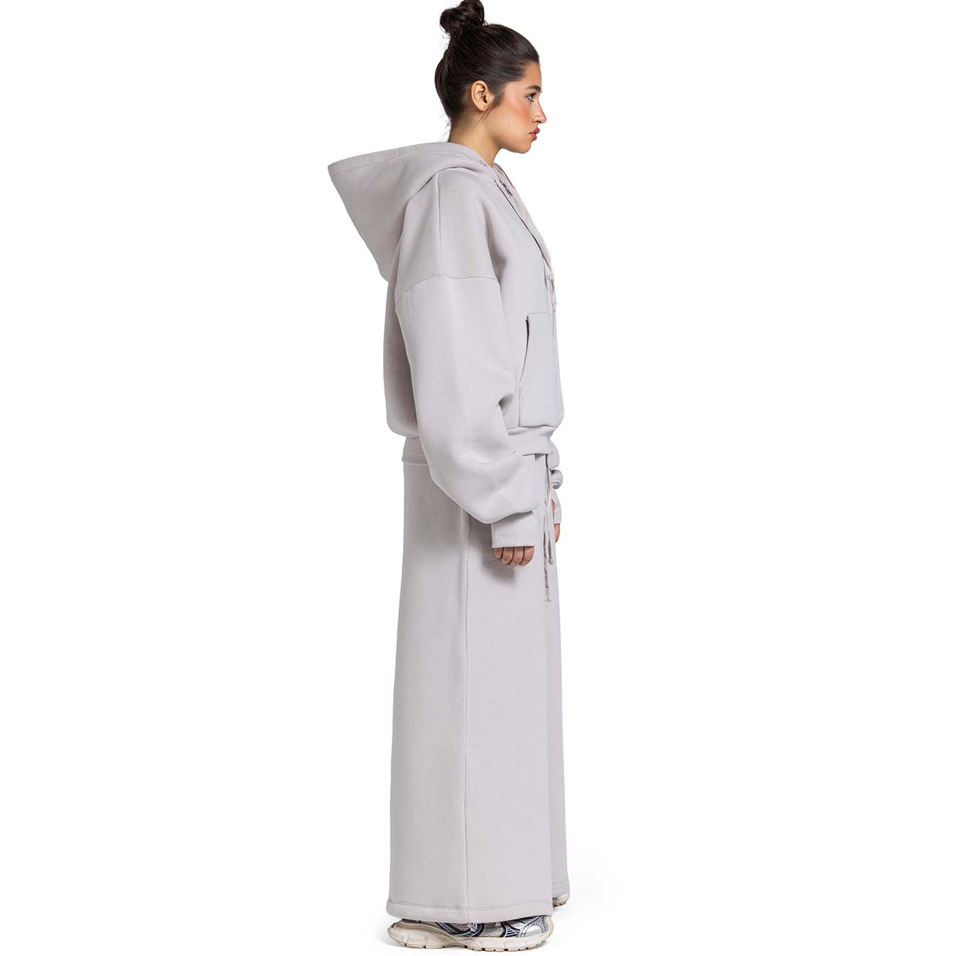 Women Oversized Zip-Up Set