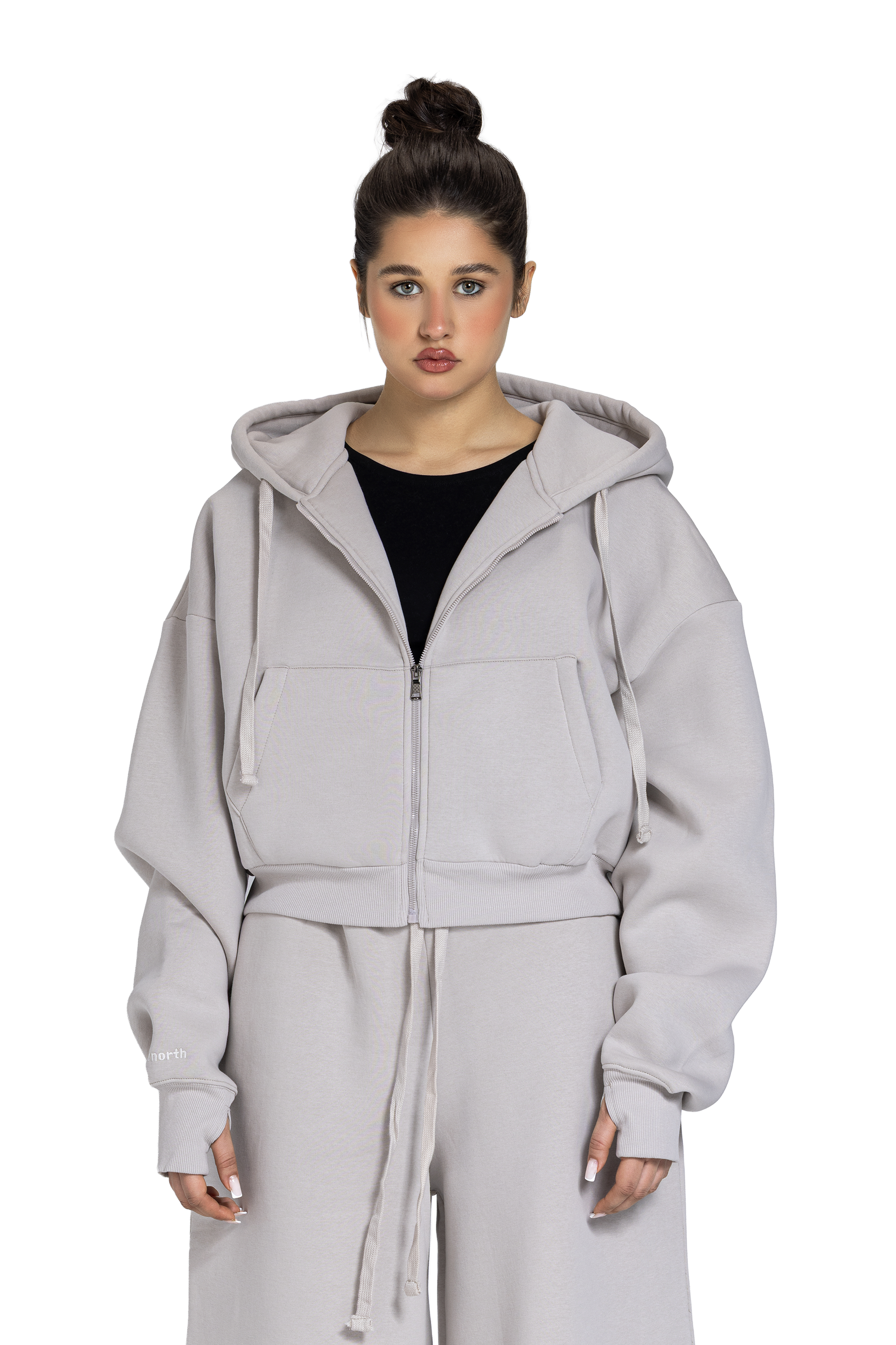 Women Cropped Zip-Up Jacket