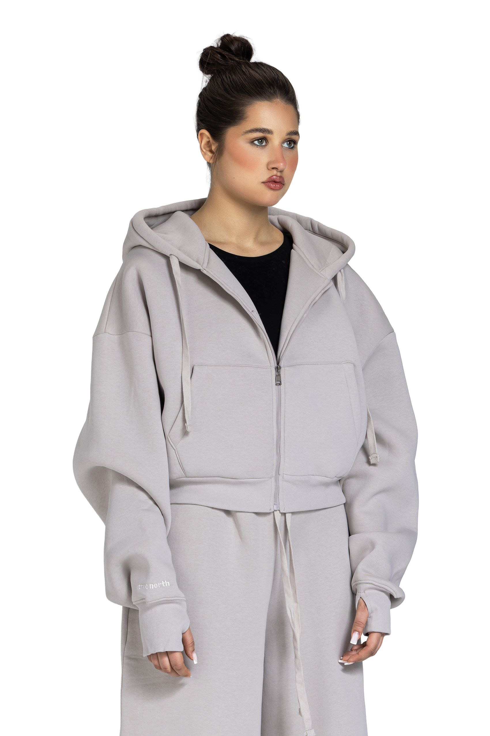 Women Cropped Zip-Up Jacket