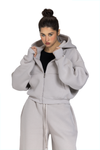 Women Cropped Zip-Up Jacket