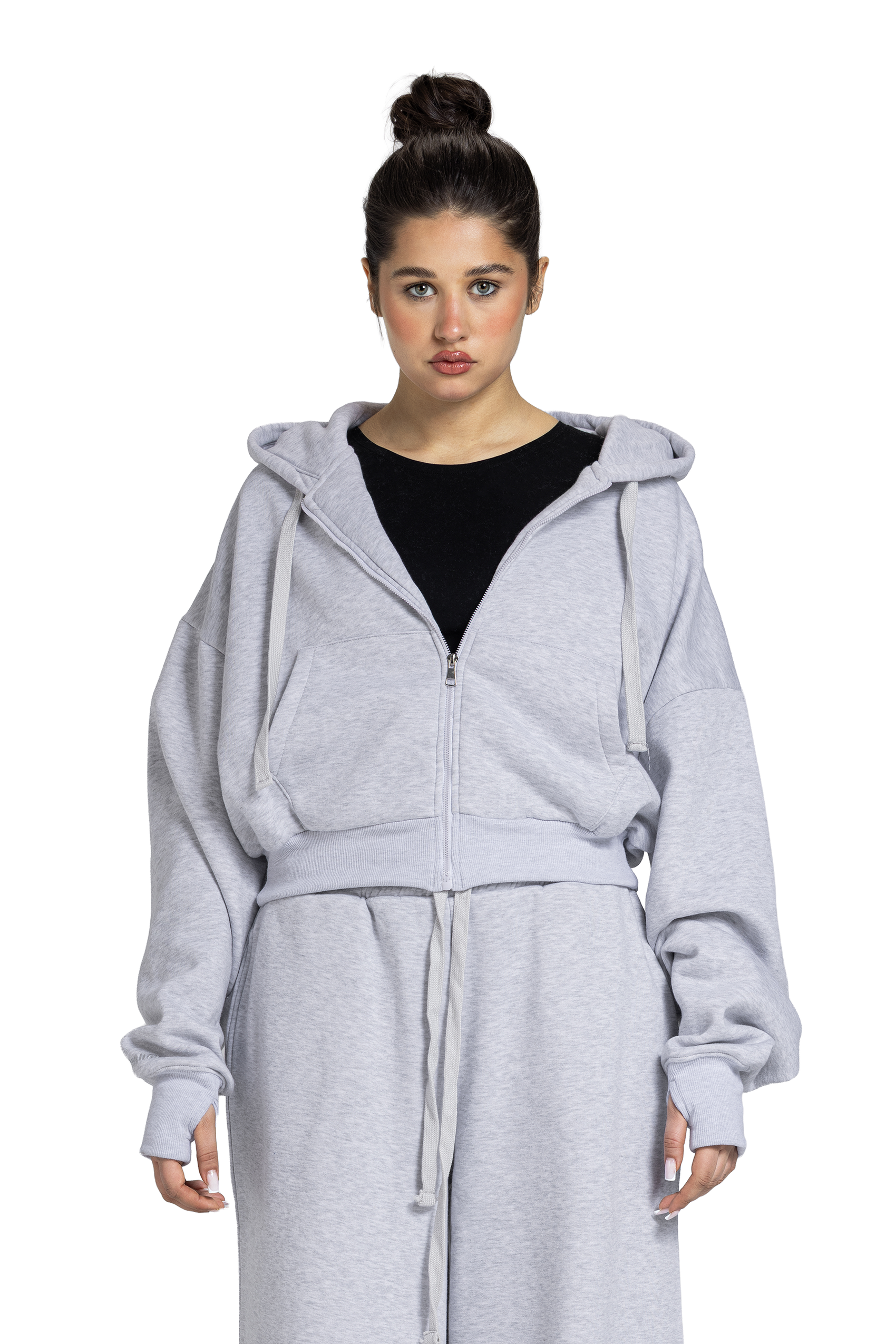 Women Cropped Zip-Up Jacket