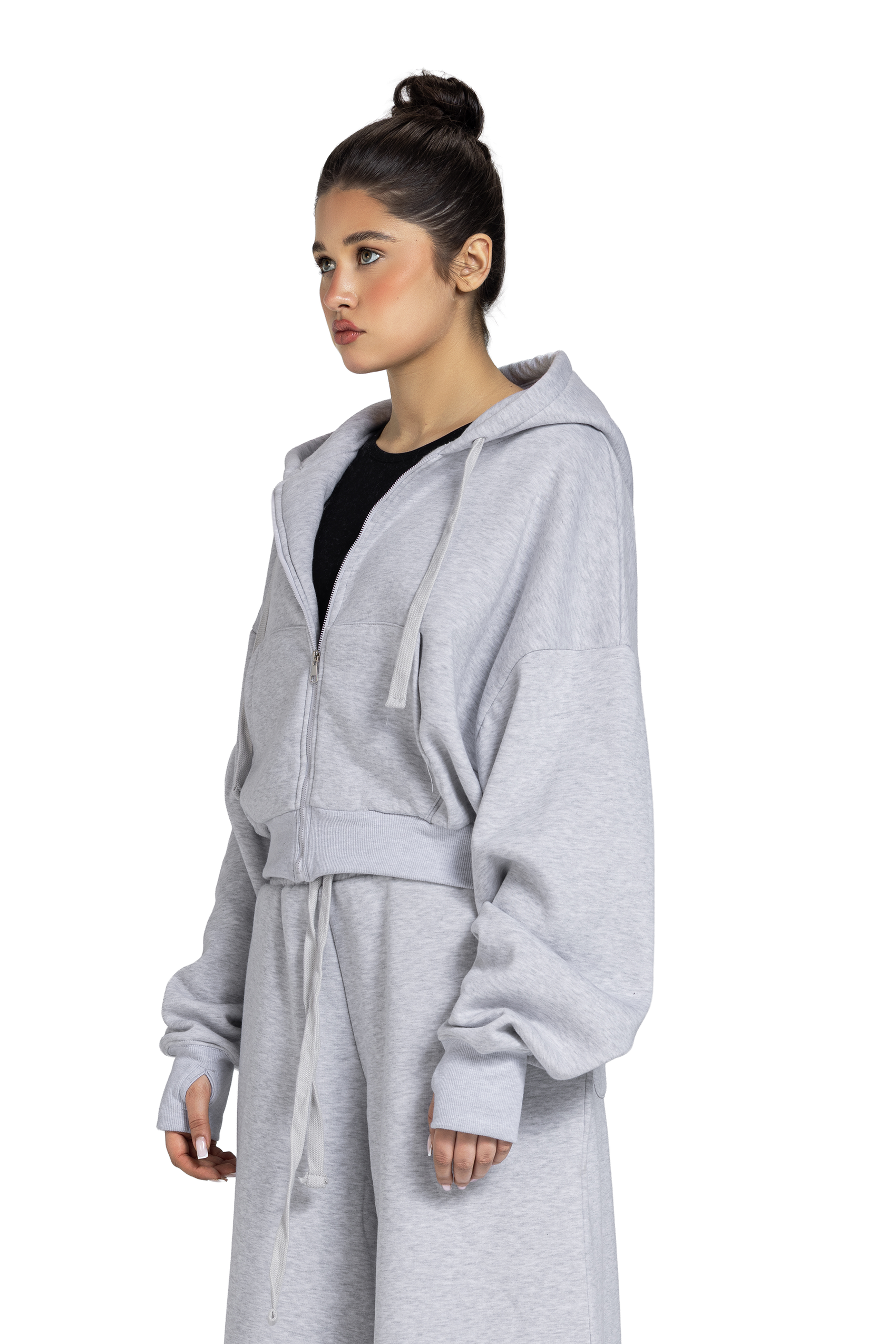 Women Cropped Zip-Up Jacket