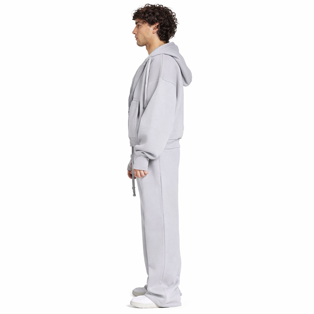 Men Oversized Zip-Up Set