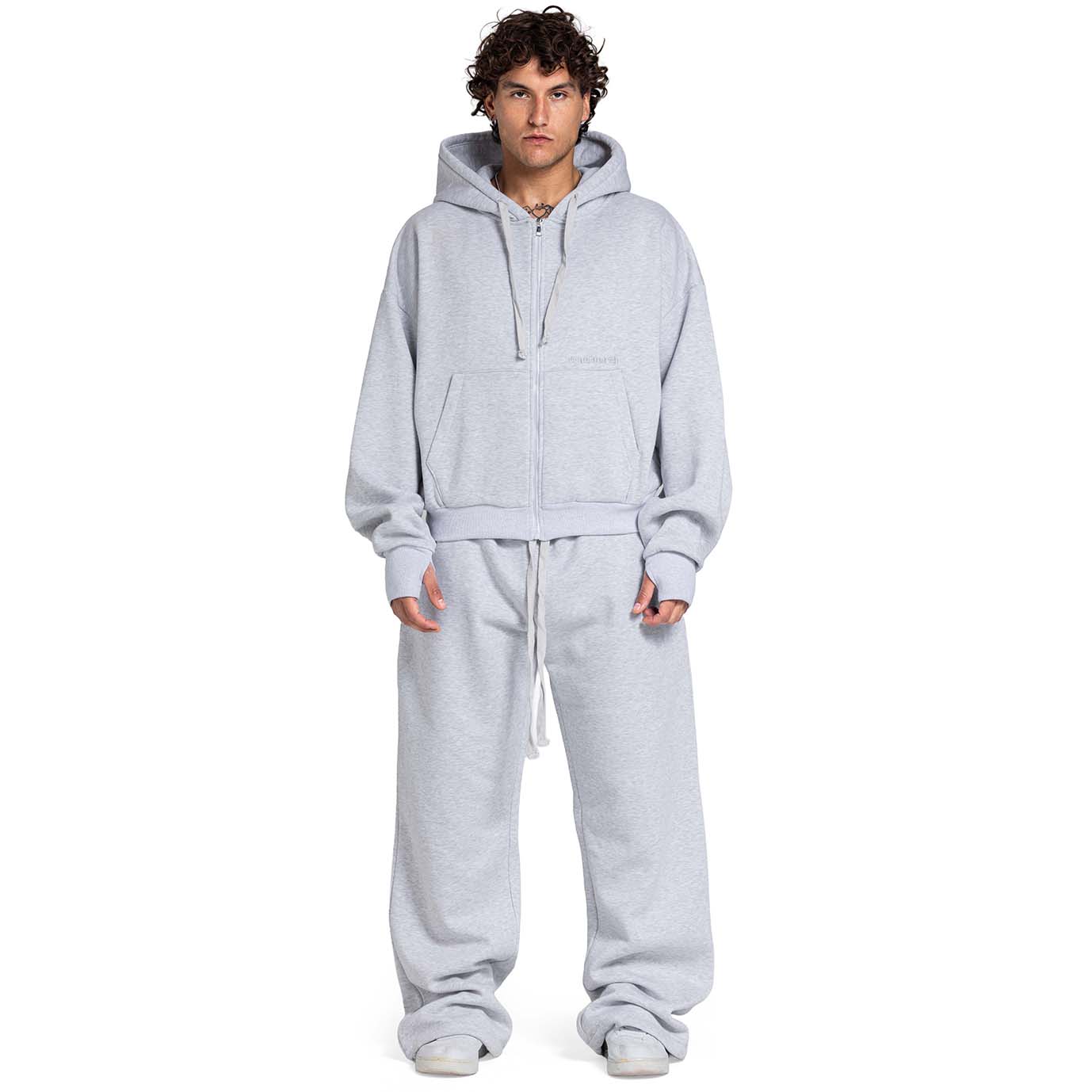 Men Oversized Zip-Up Set