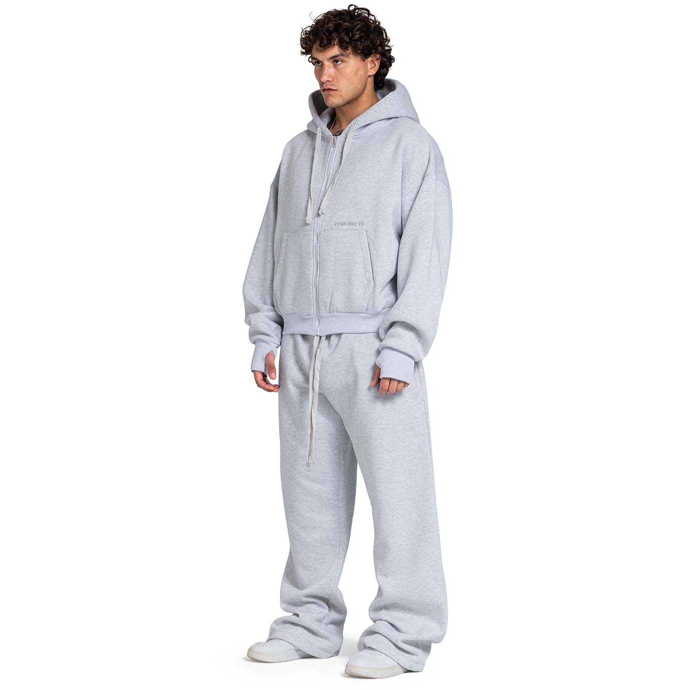 Men Oversized Zip-Up Set