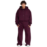 Men Oversized Zip-Up Set