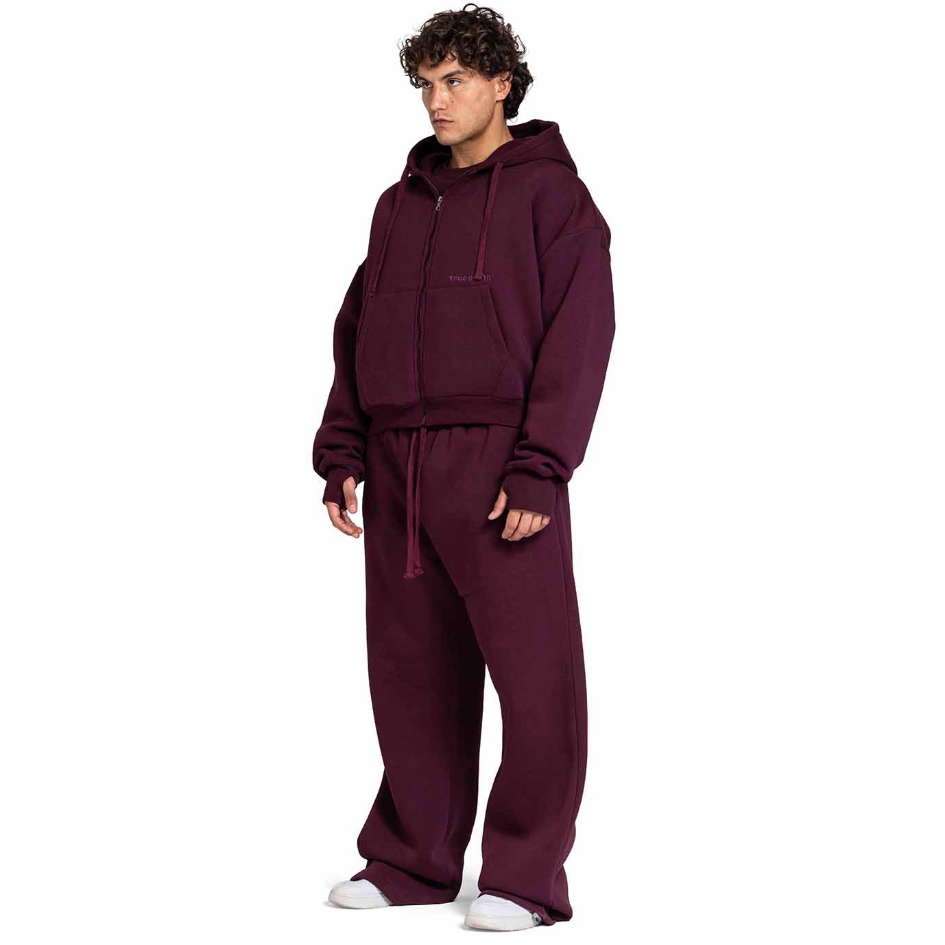Men Oversized Zip-Up Set