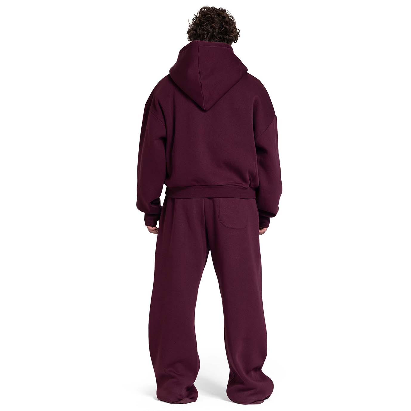 Men Oversized Zip-Up Set