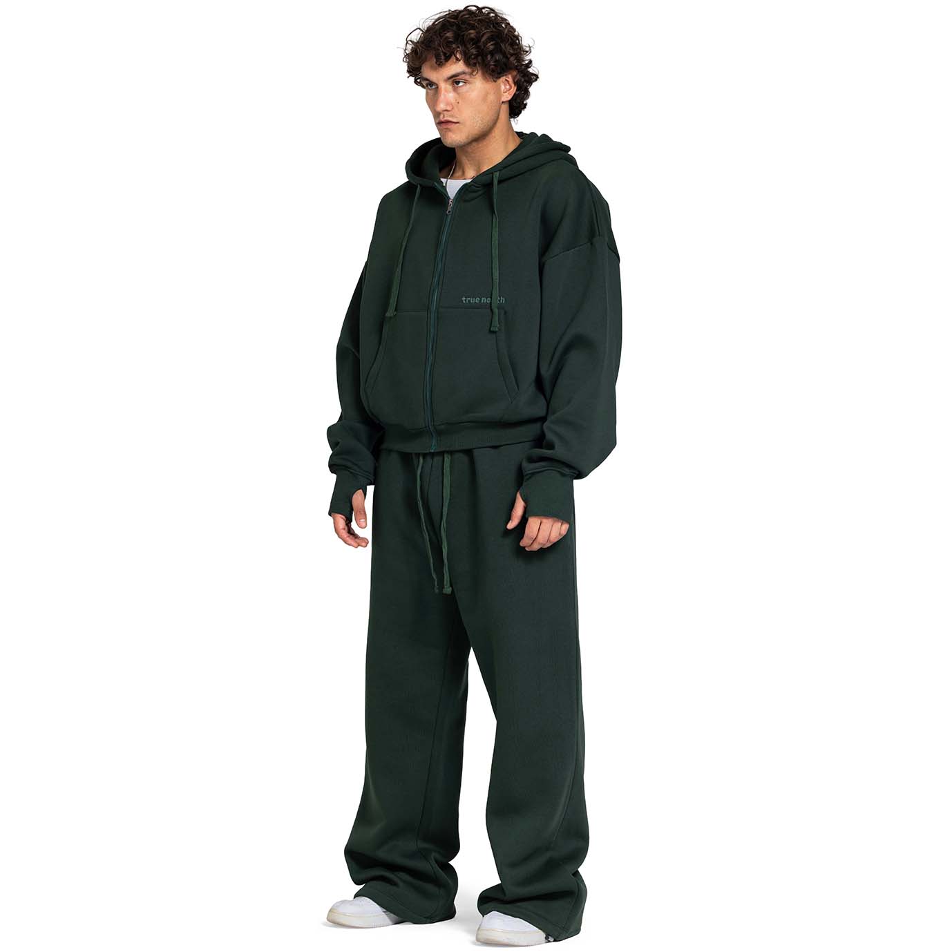 Men Oversized Zip-Up Set
