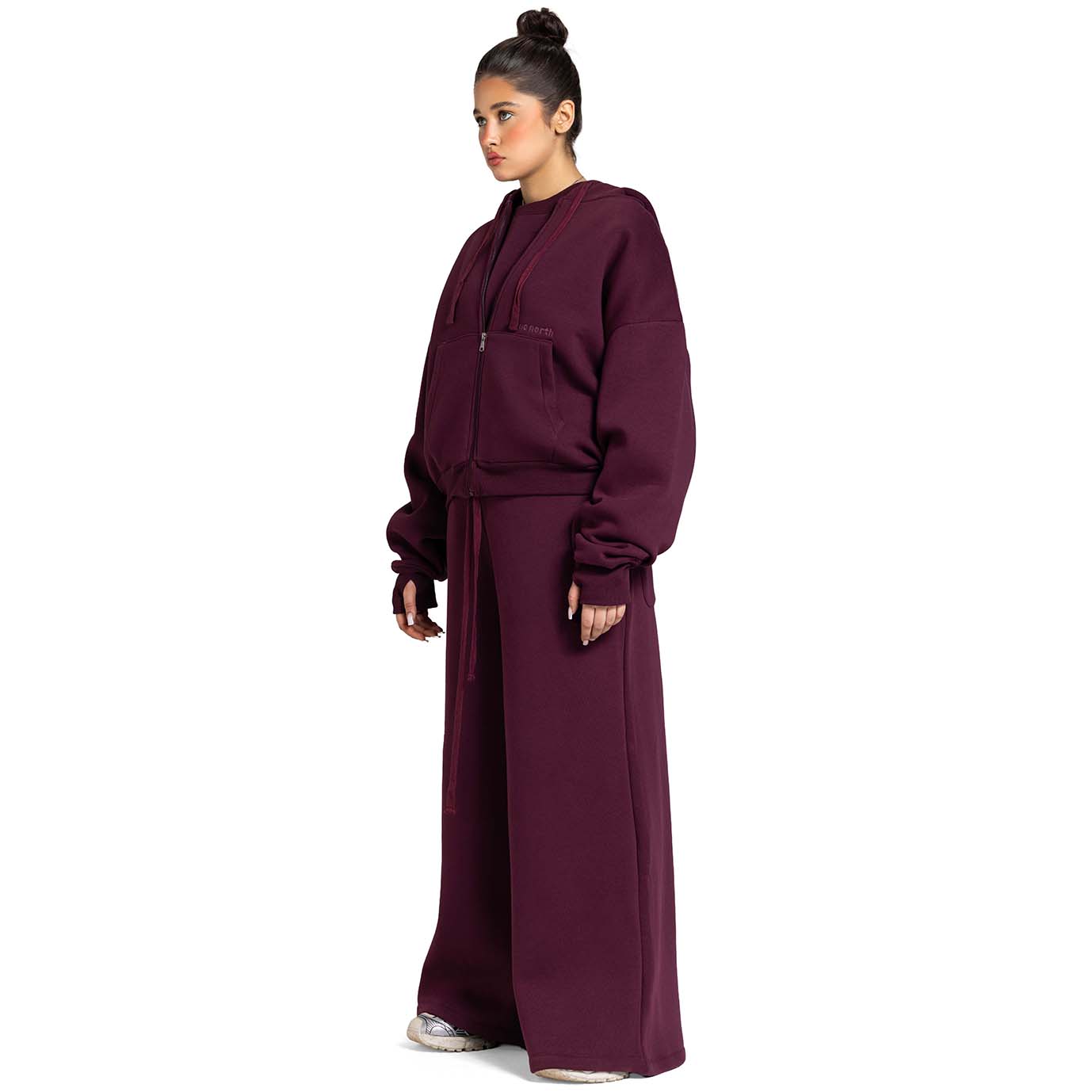 Women Oversized Zip-Up Set