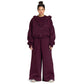 Women Oversized Zip-Up Set