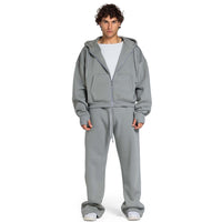 Men Oversized Zip-Up Set