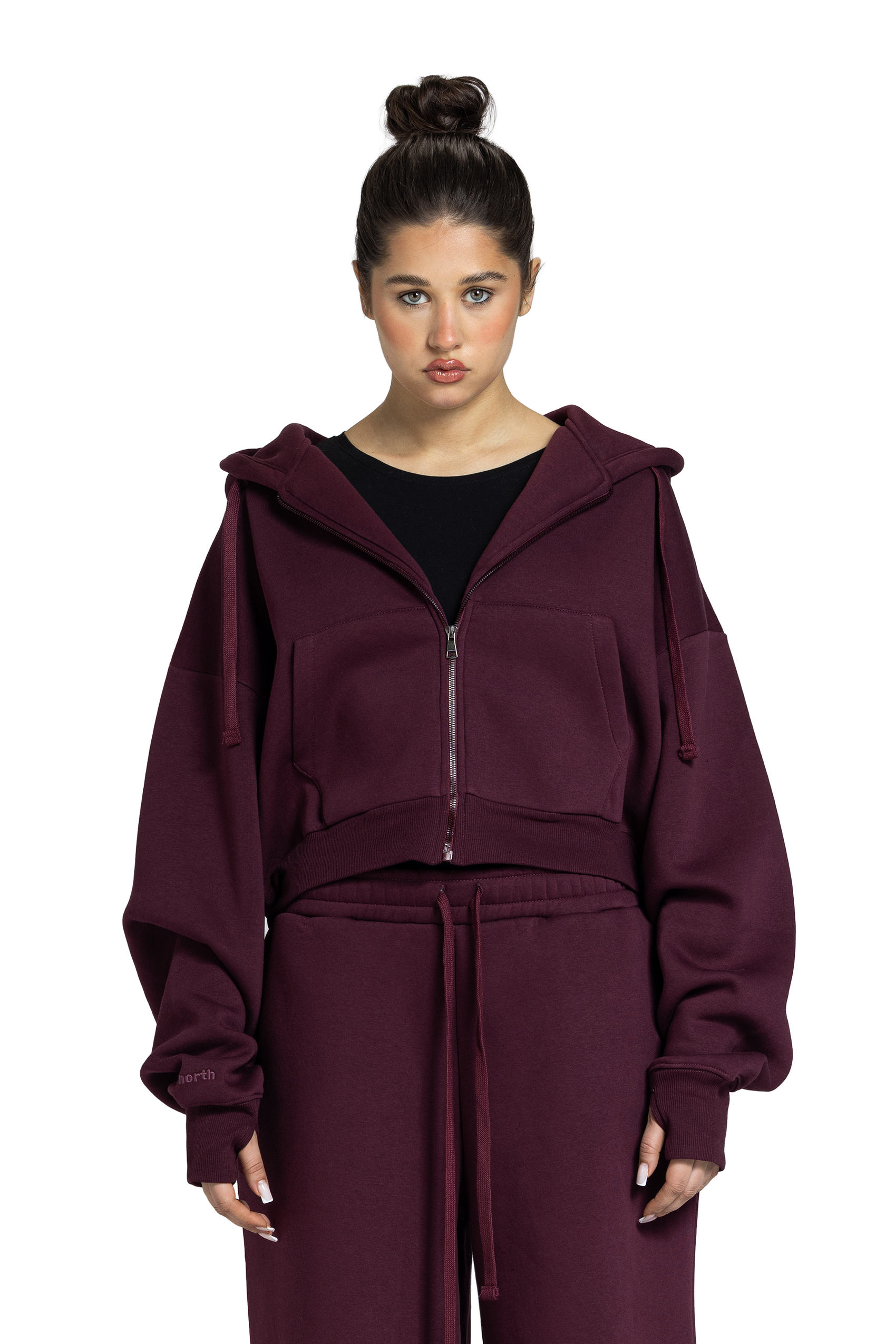 Women Cropped Zip-Up Jacket