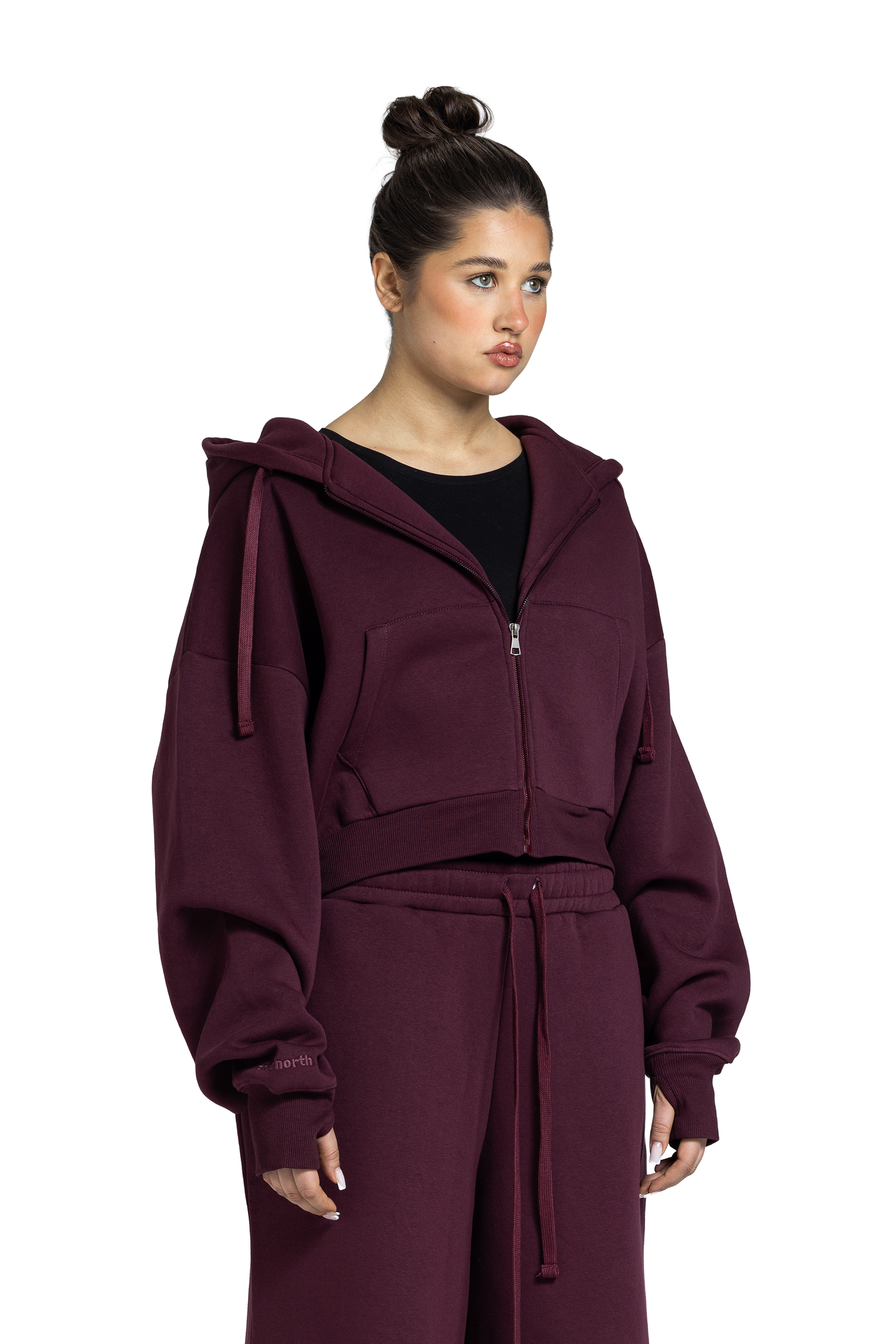 Women Cropped Zip-Up Jacket
