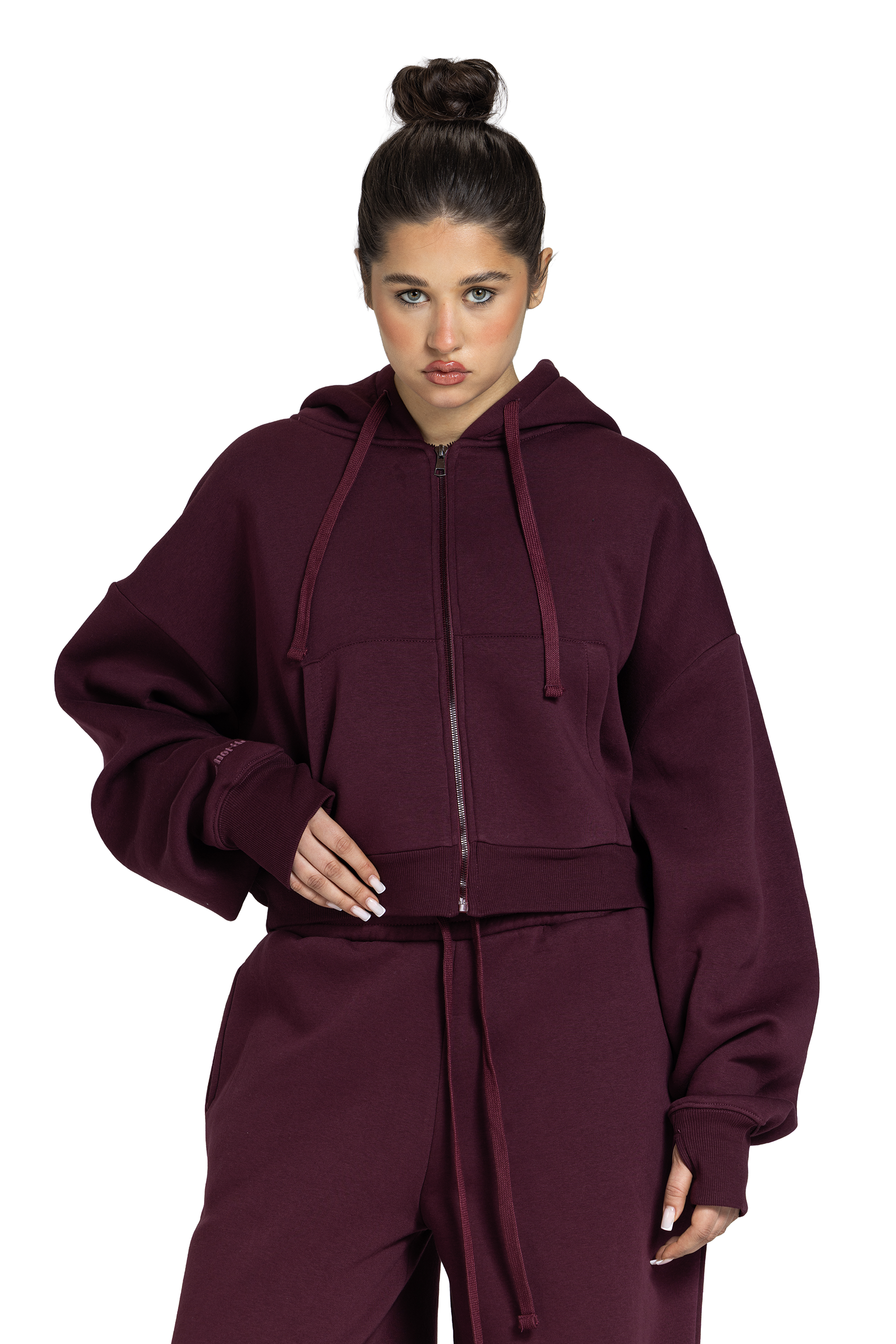 Women Cropped Zip-Up Jacket