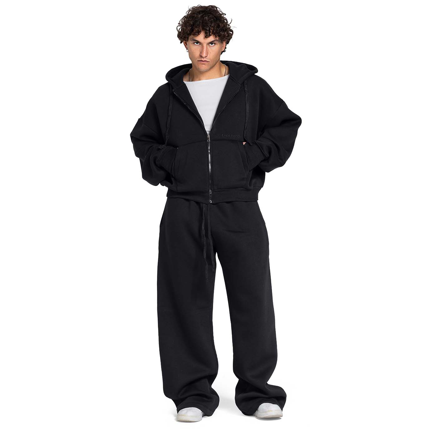 Men Oversized Zip-Up Set