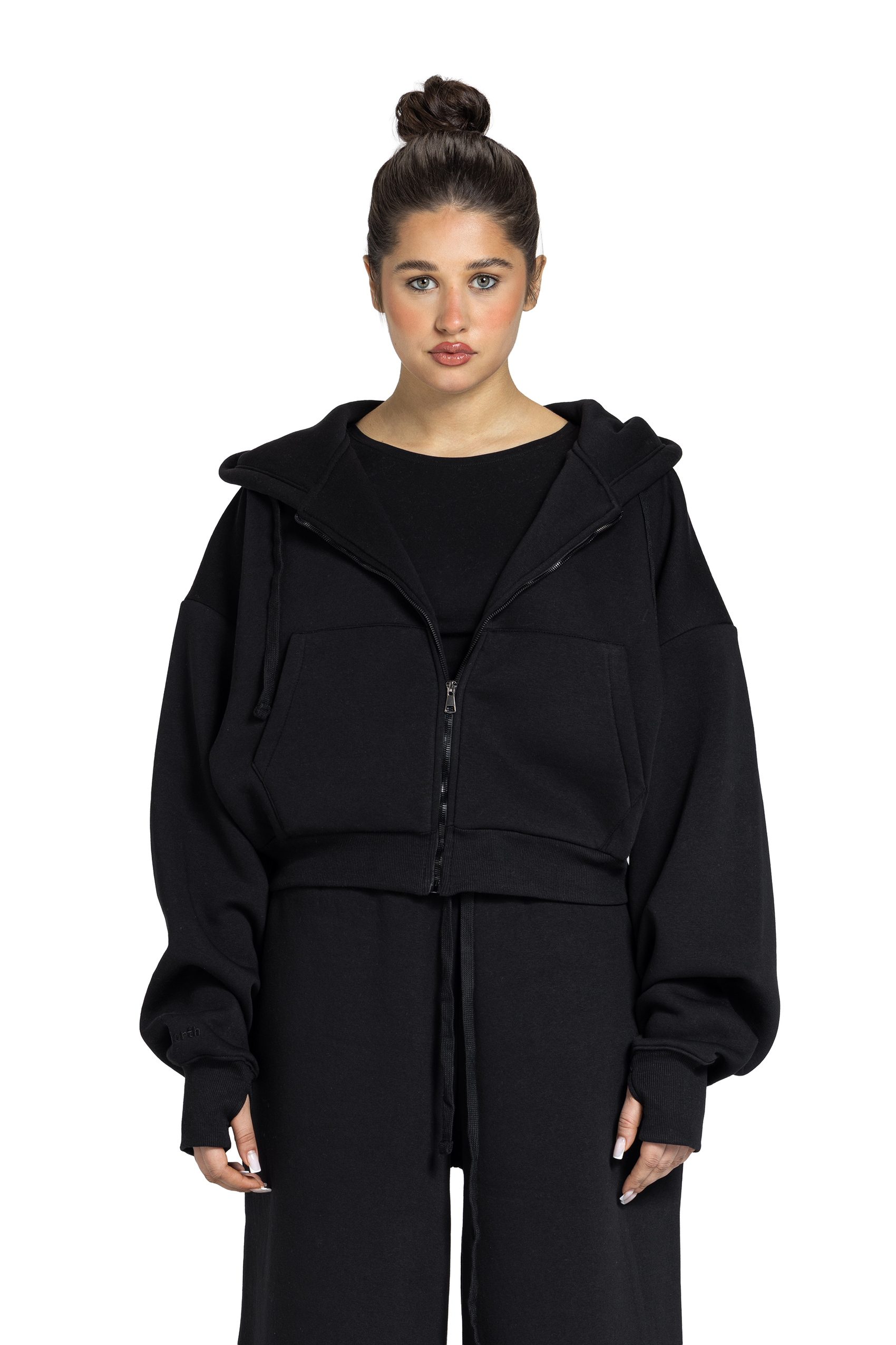 Women Cropped Zip-Up Jacket