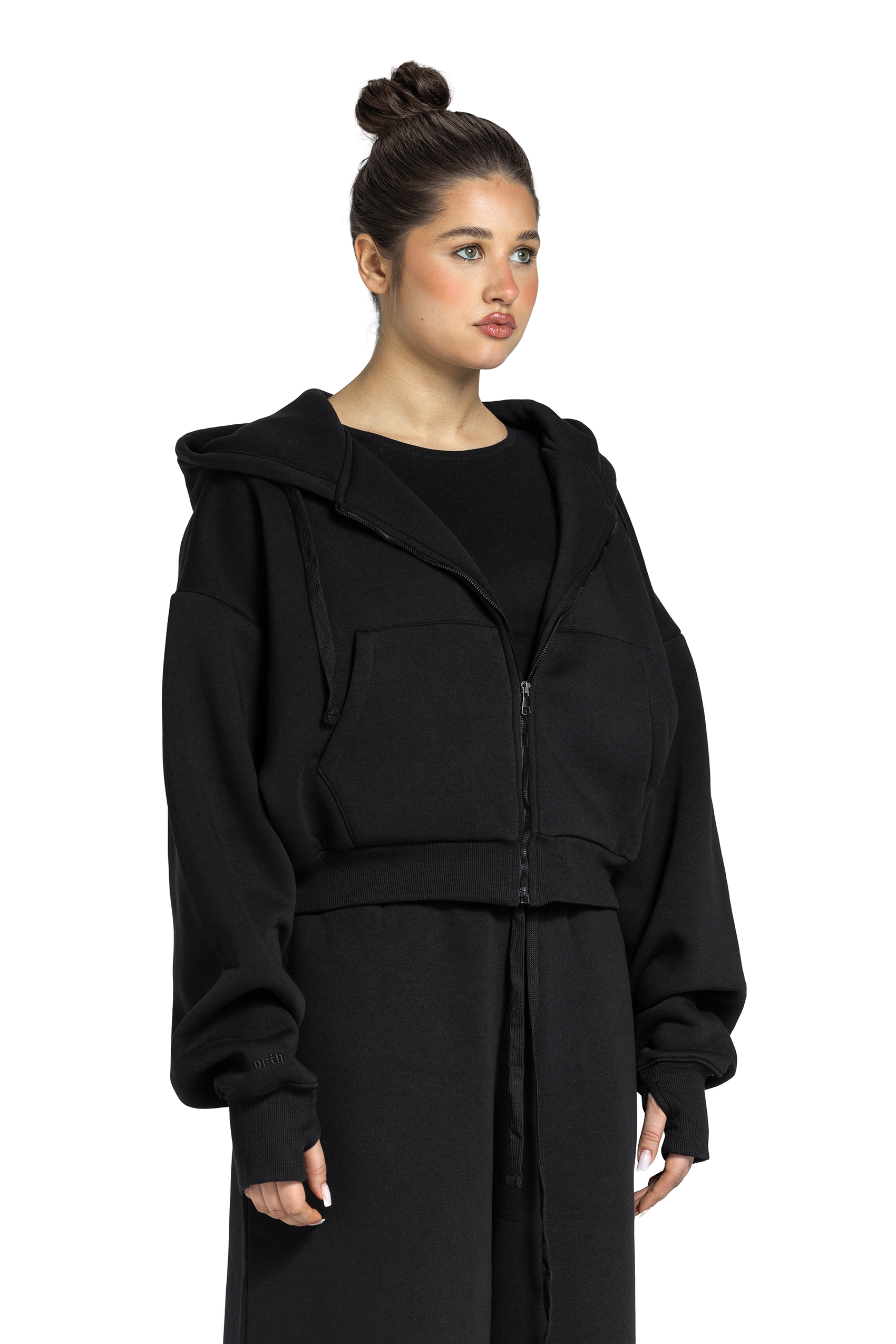 Women Cropped Zip-Up Jacket