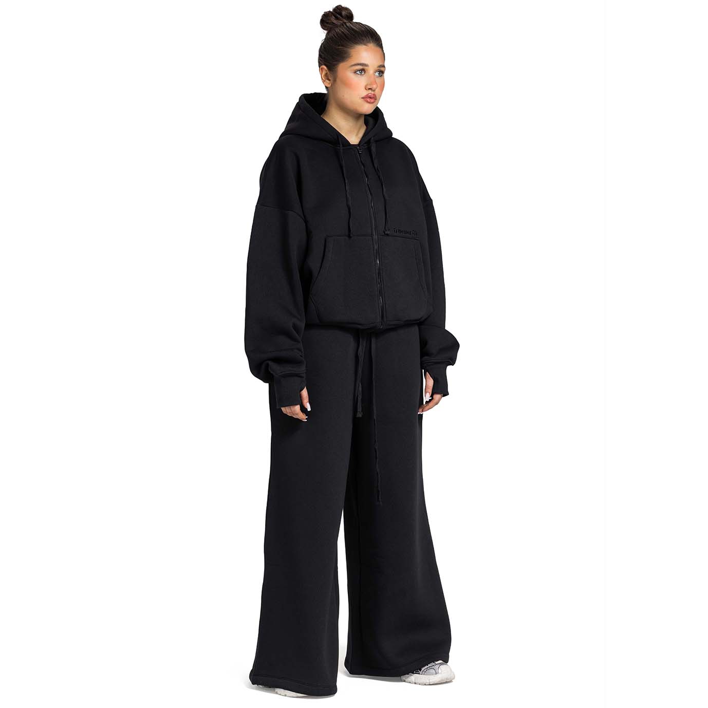Women Oversized Zip-Up Set