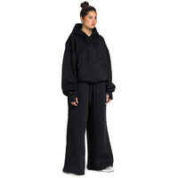 Women Oversized Zip-Up Set
